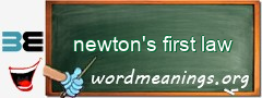 WordMeaning blackboard for newton's first law